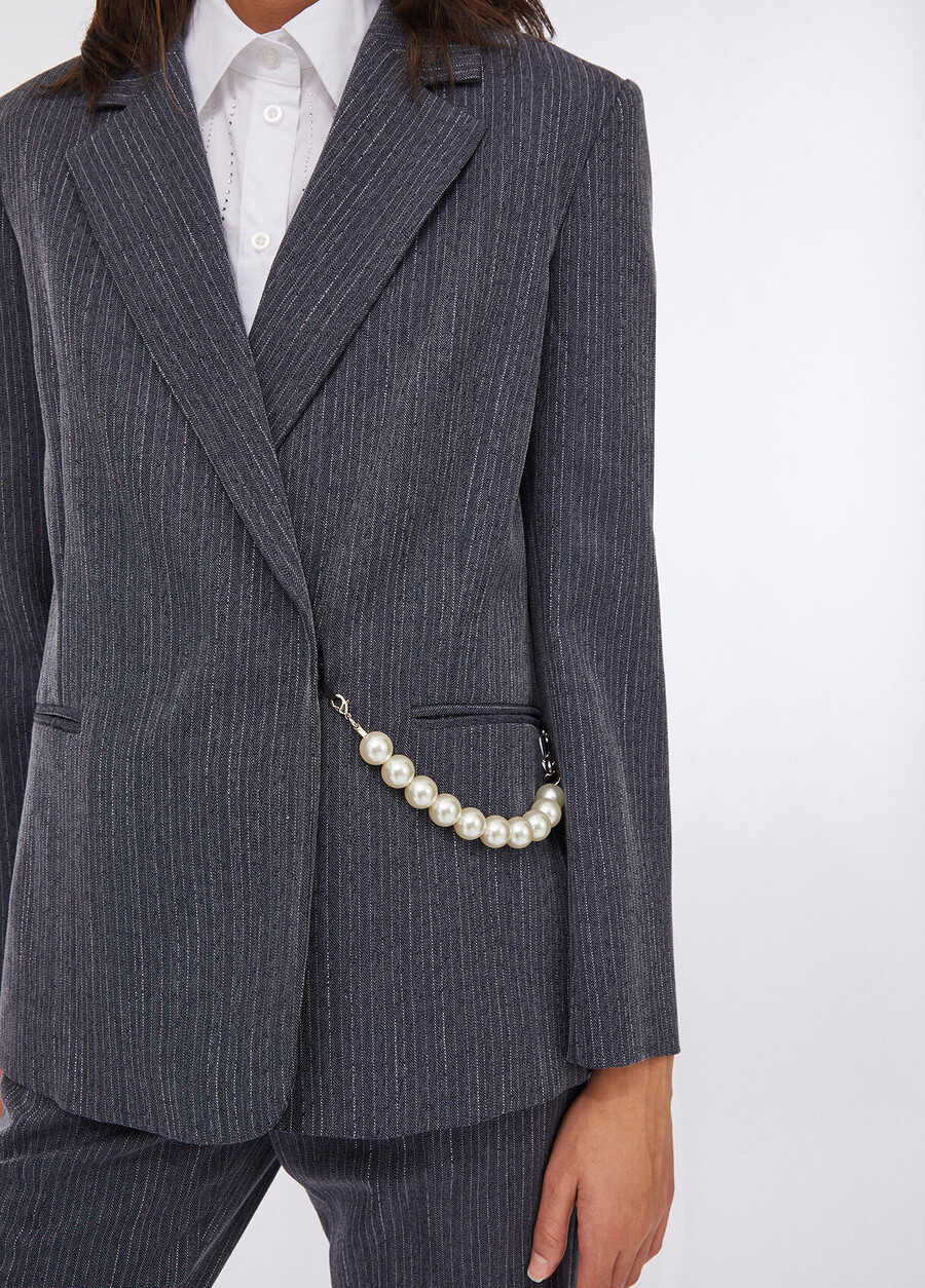 blazer en flanelle à fines rayures