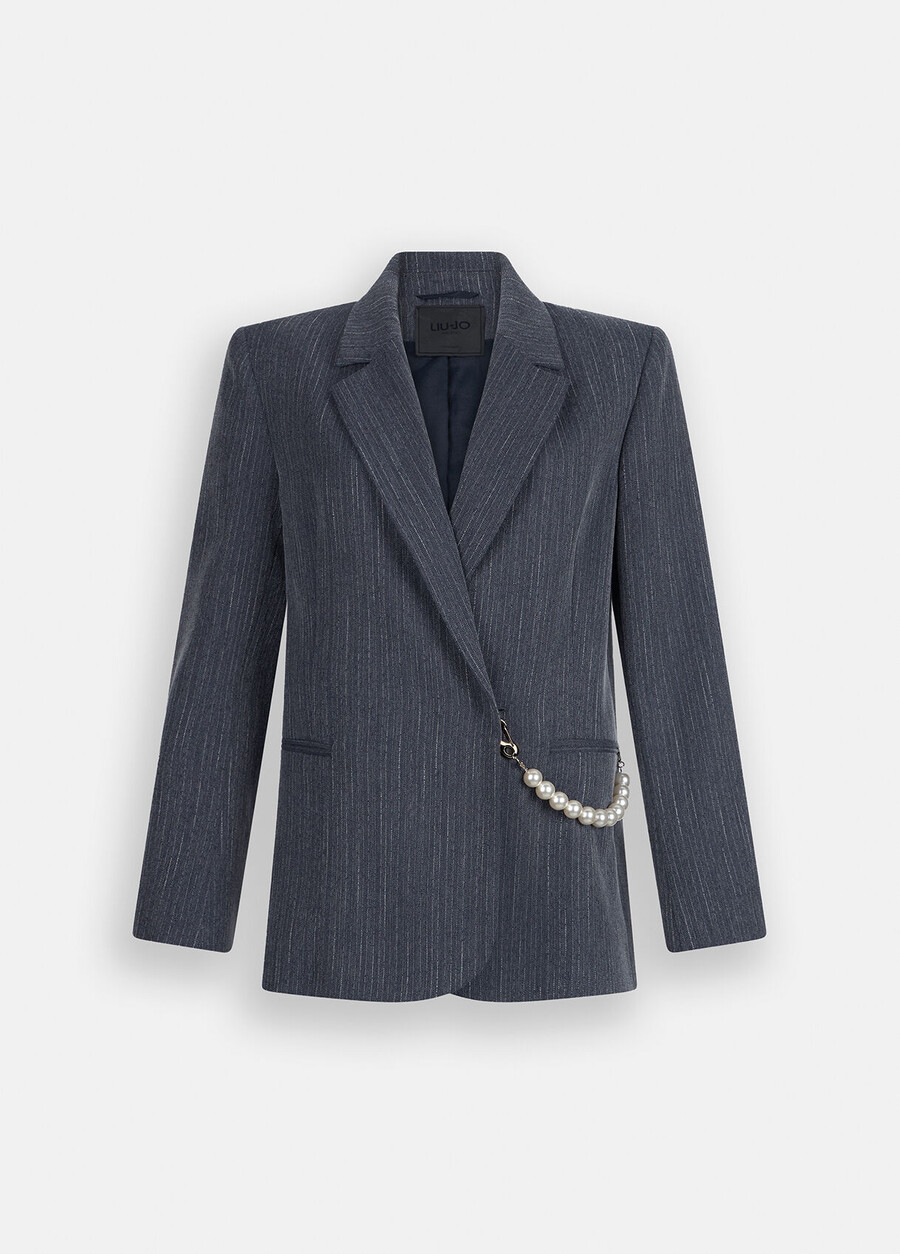 blazer en flanelle à fines rayures