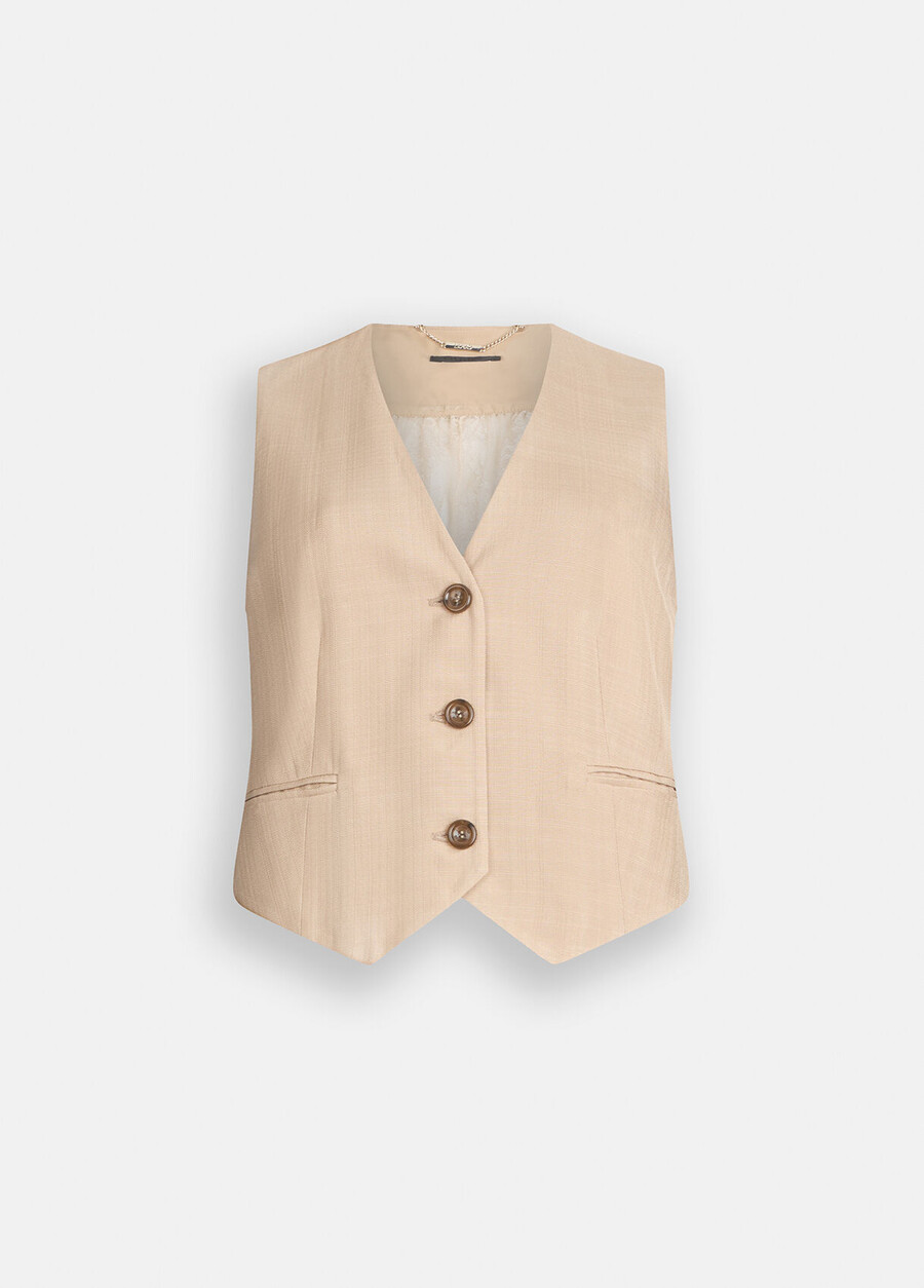 gilet avec détails en dentelle