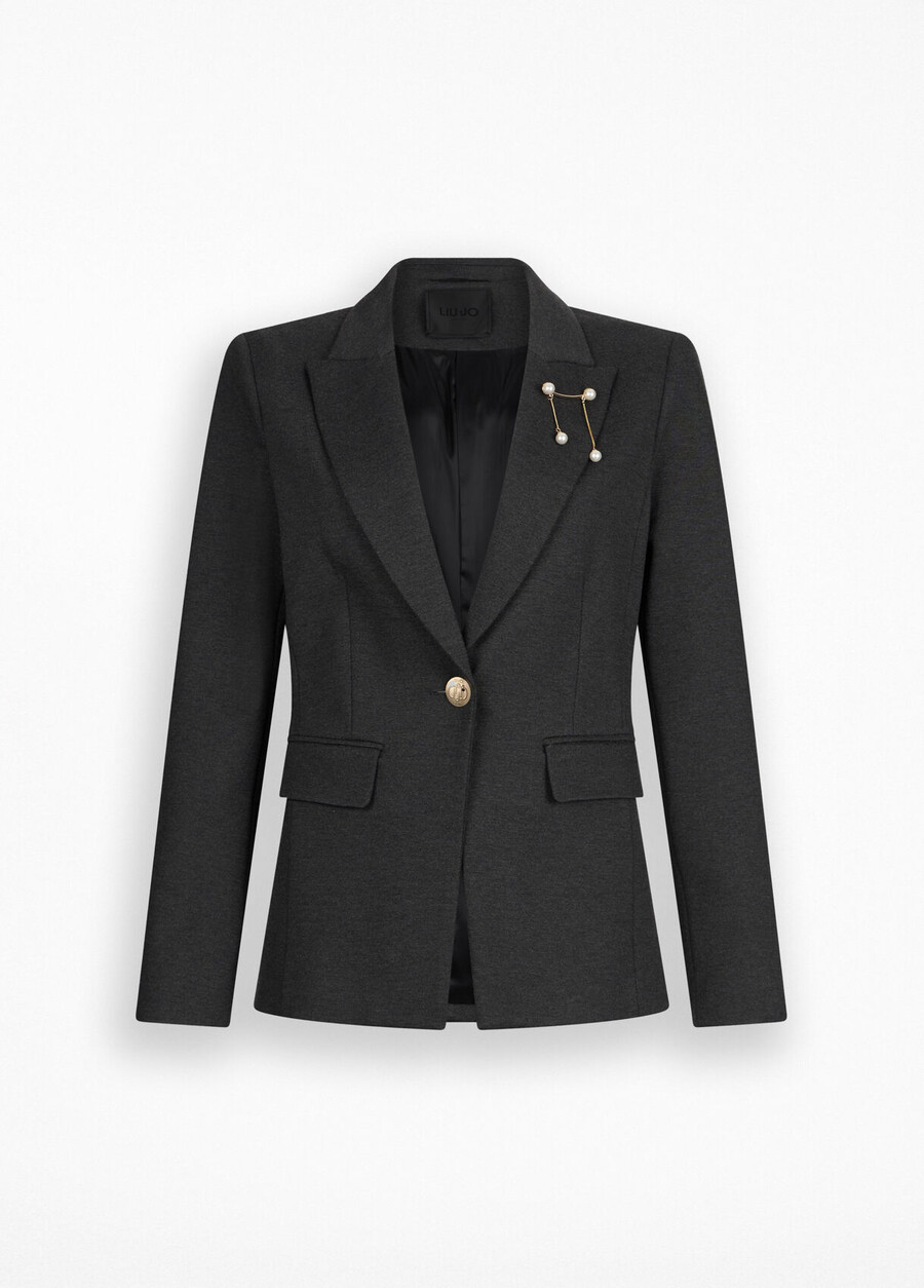 blazer avec détail de broche