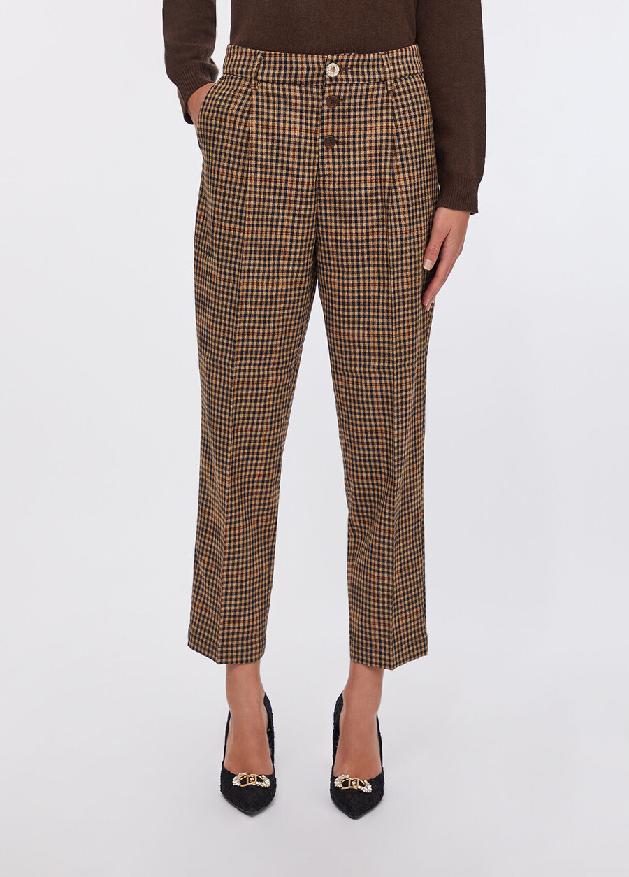 pantalon à carreaux avec pinces
