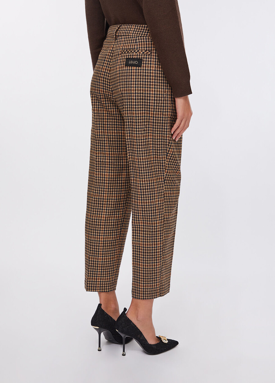 pantalon à carreaux avec pinces