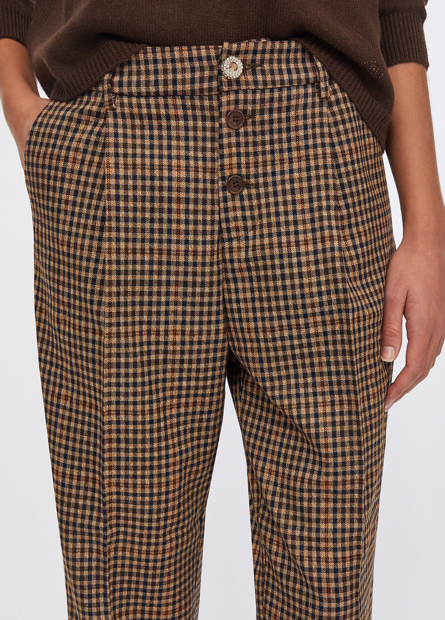 pantalon à carreaux avec pinces