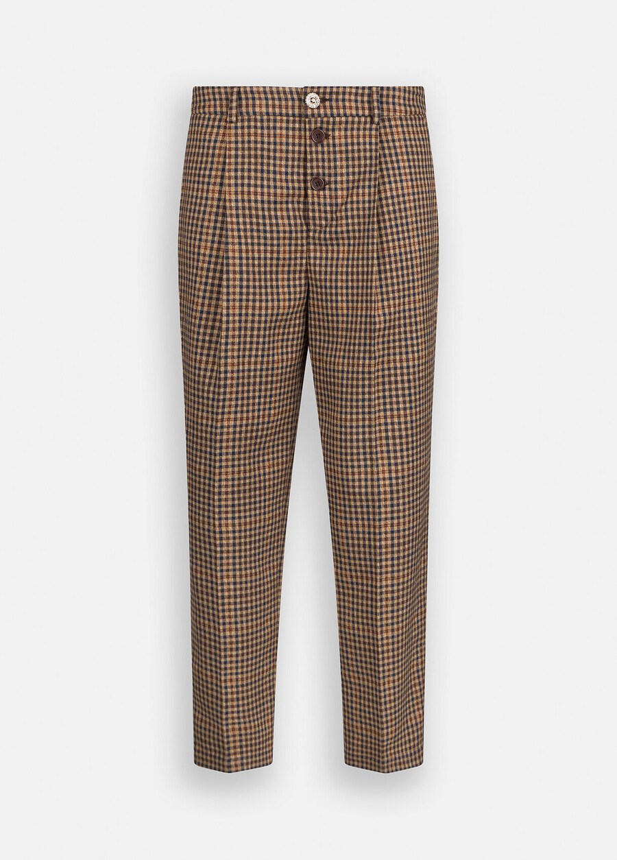pantalon à carreaux avec pinces