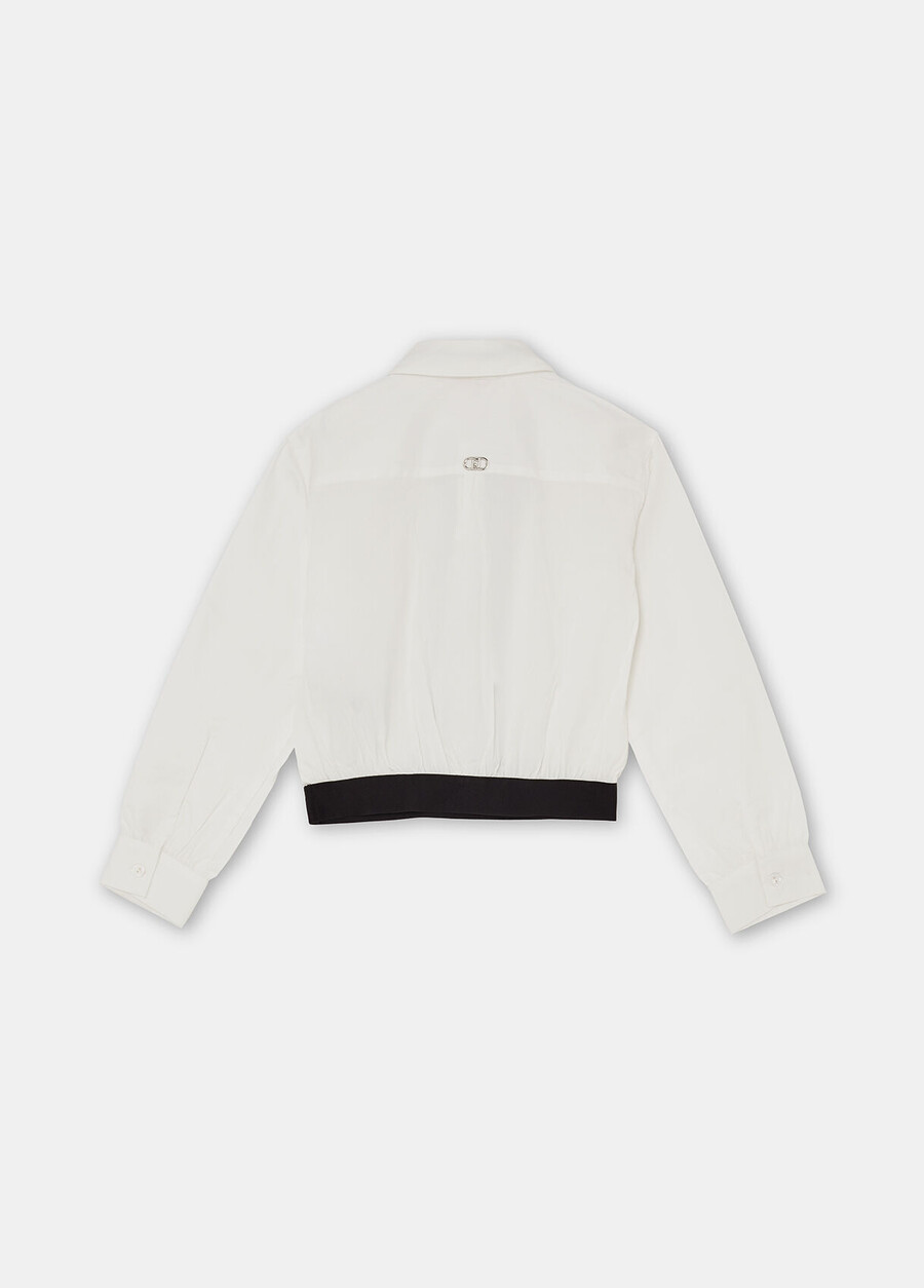 chemise rayée en coton avec cravate