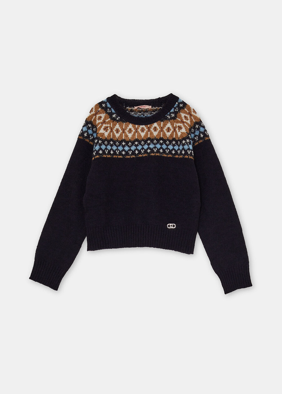 pull en jacquard mélangé alpaga