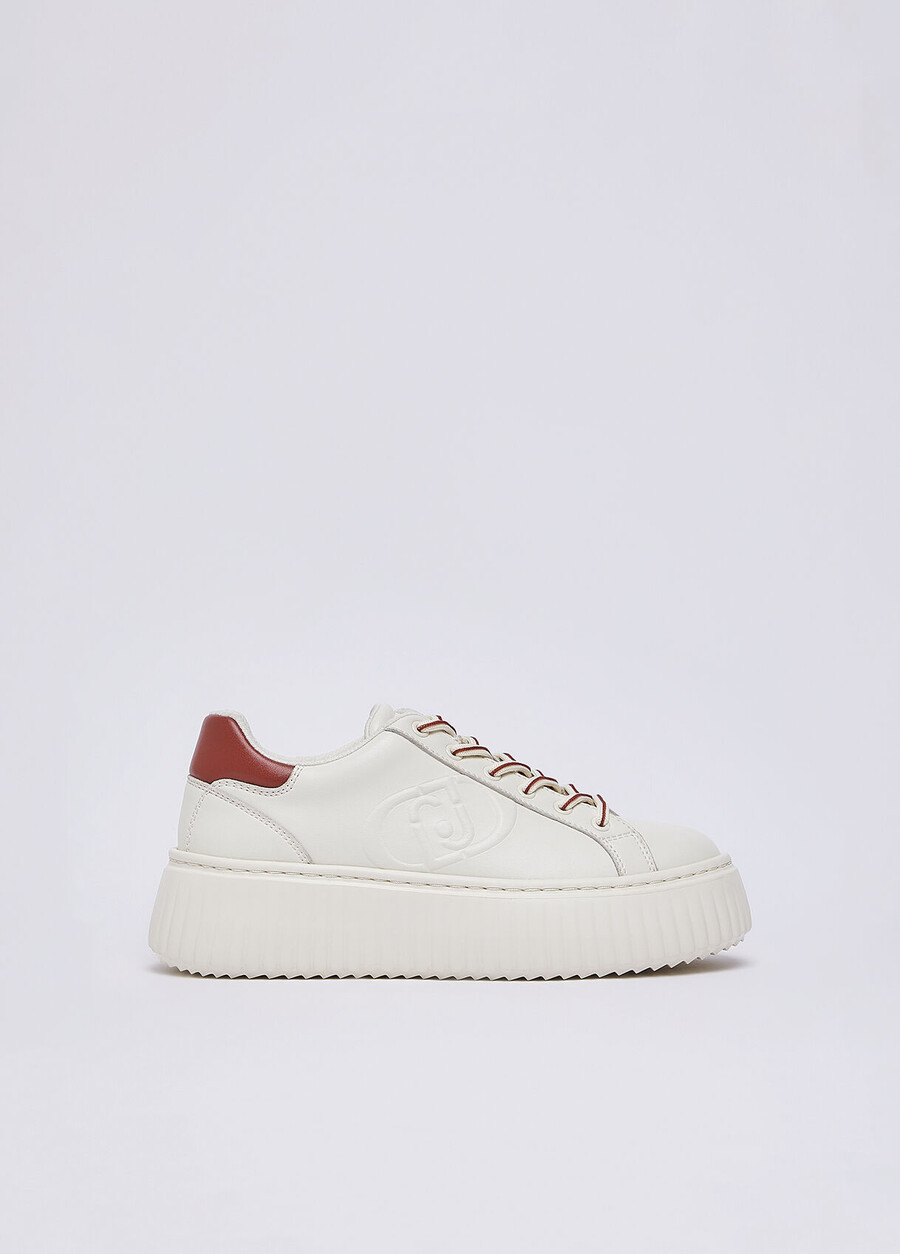 baskets en cuir avec logo maxi