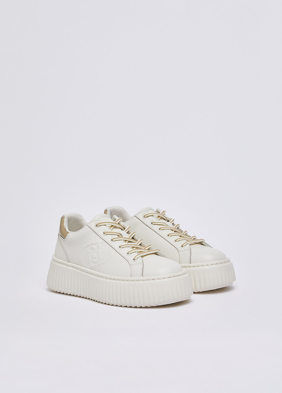 baskets en cuir avec logo maxi