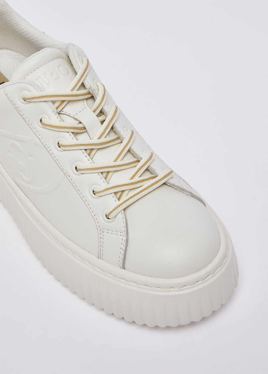 baskets en cuir avec logo maxi