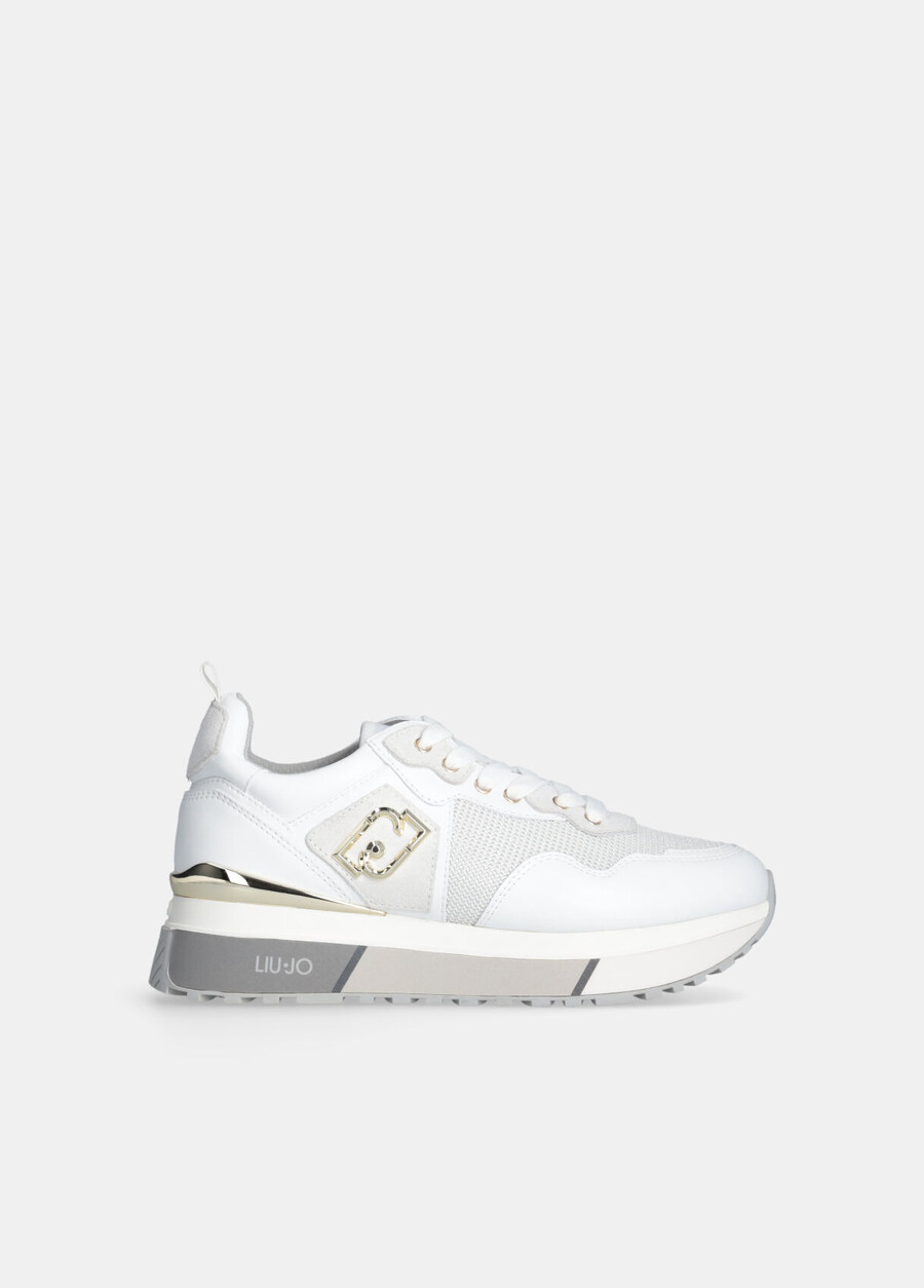 baskets en cuir et mesh