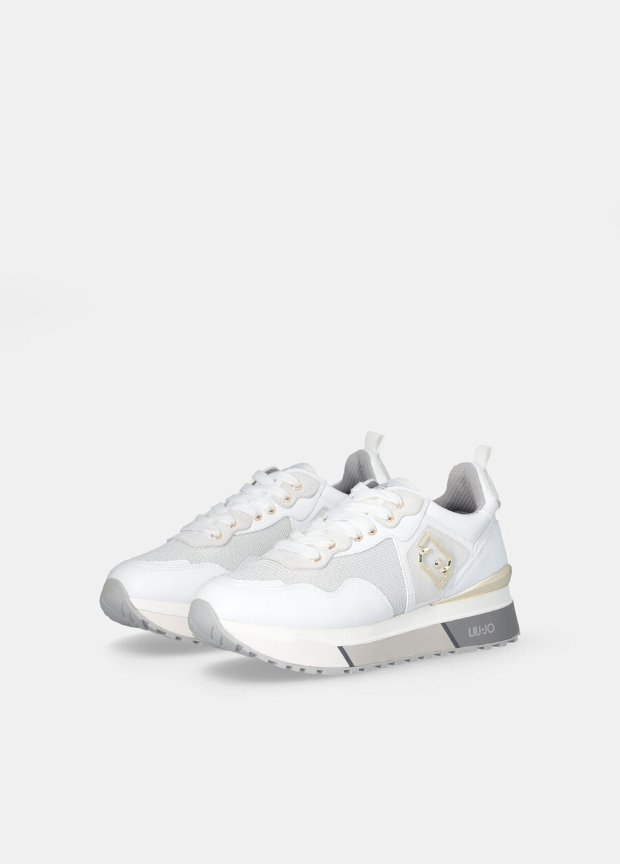 baskets en cuir et mesh