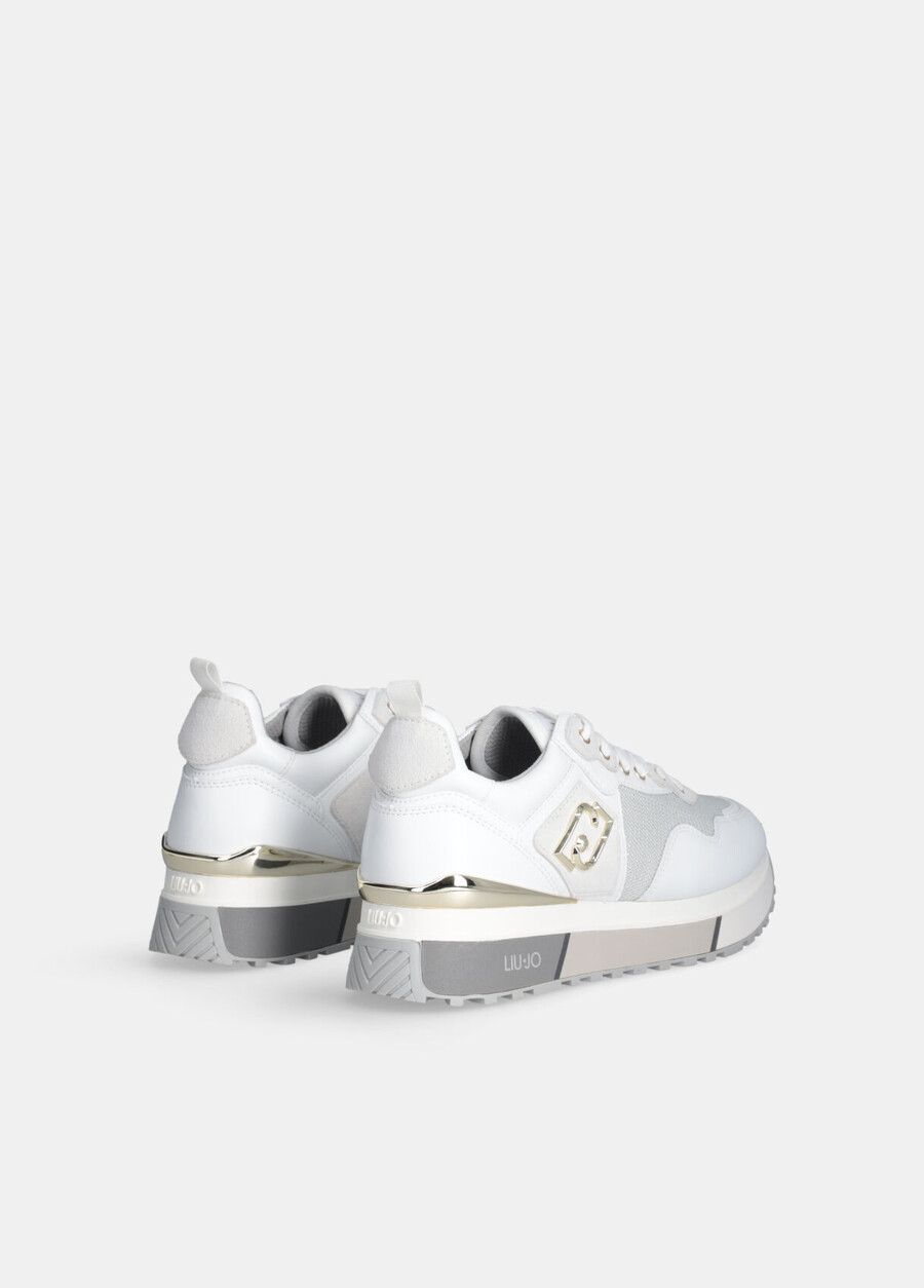 baskets en cuir et mesh
