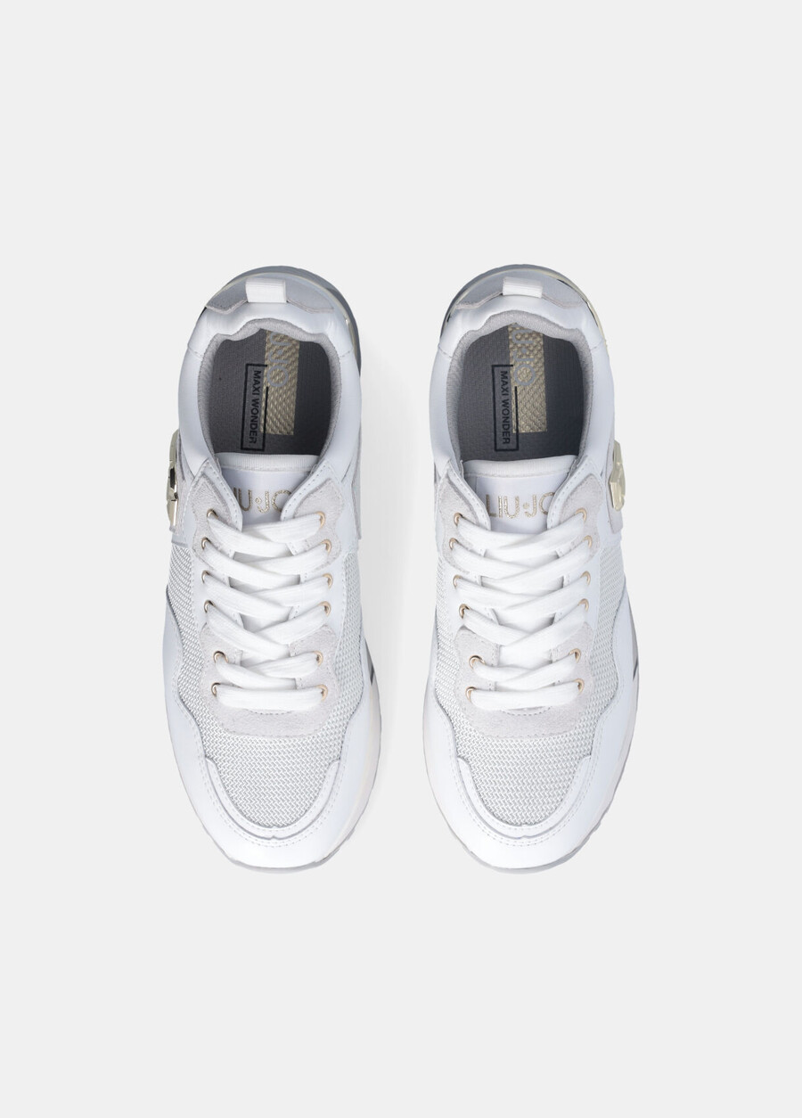 baskets en cuir et mesh