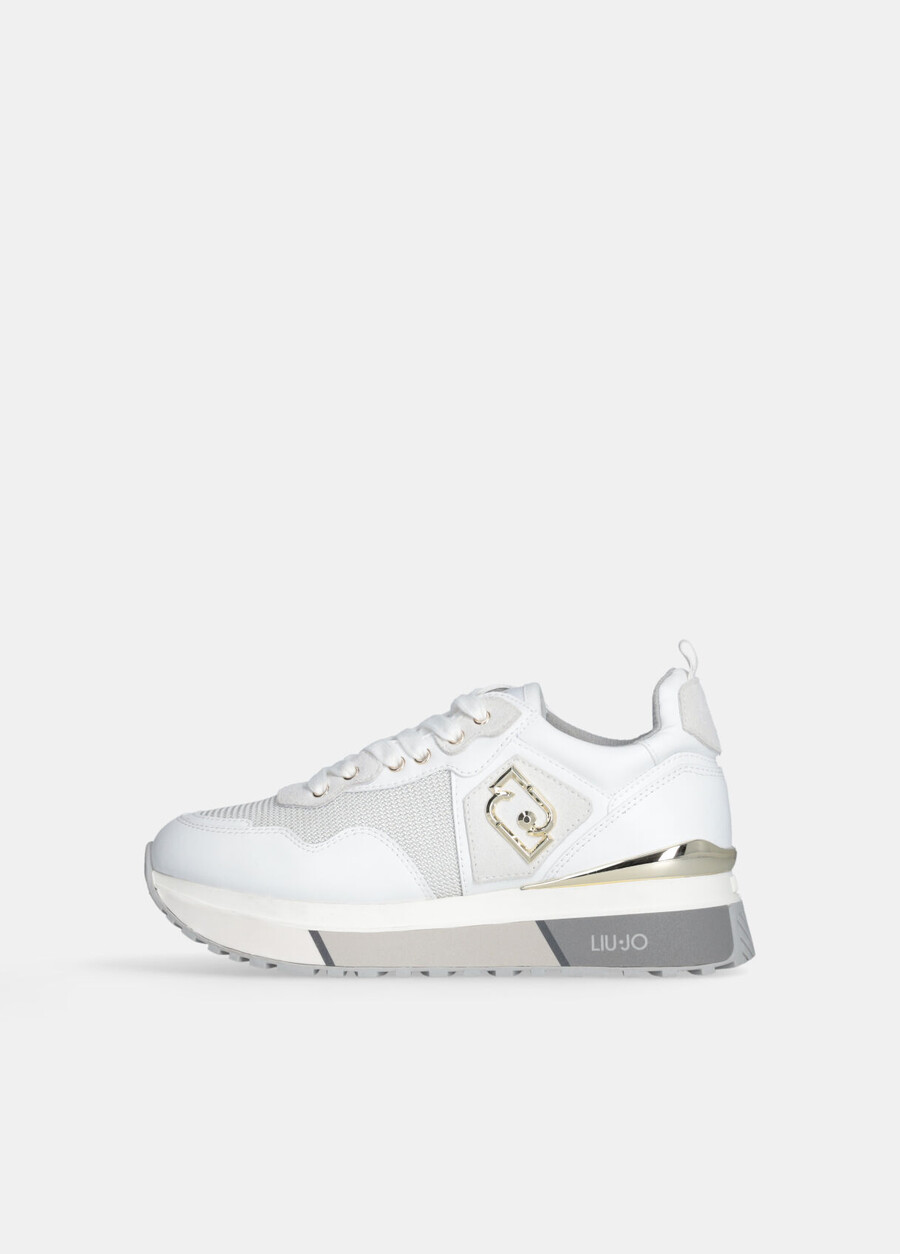 baskets en cuir et mesh
