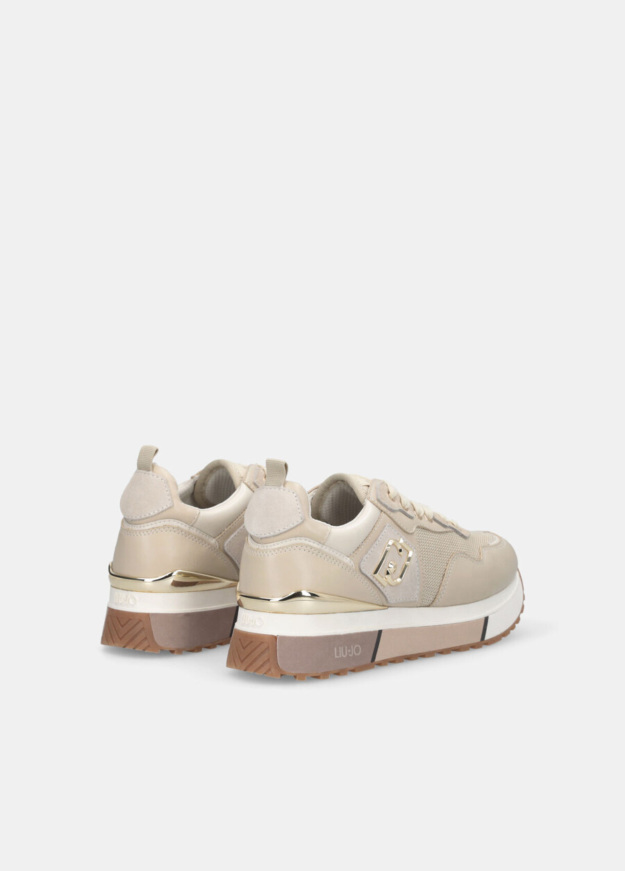 baskets en cuir et mesh