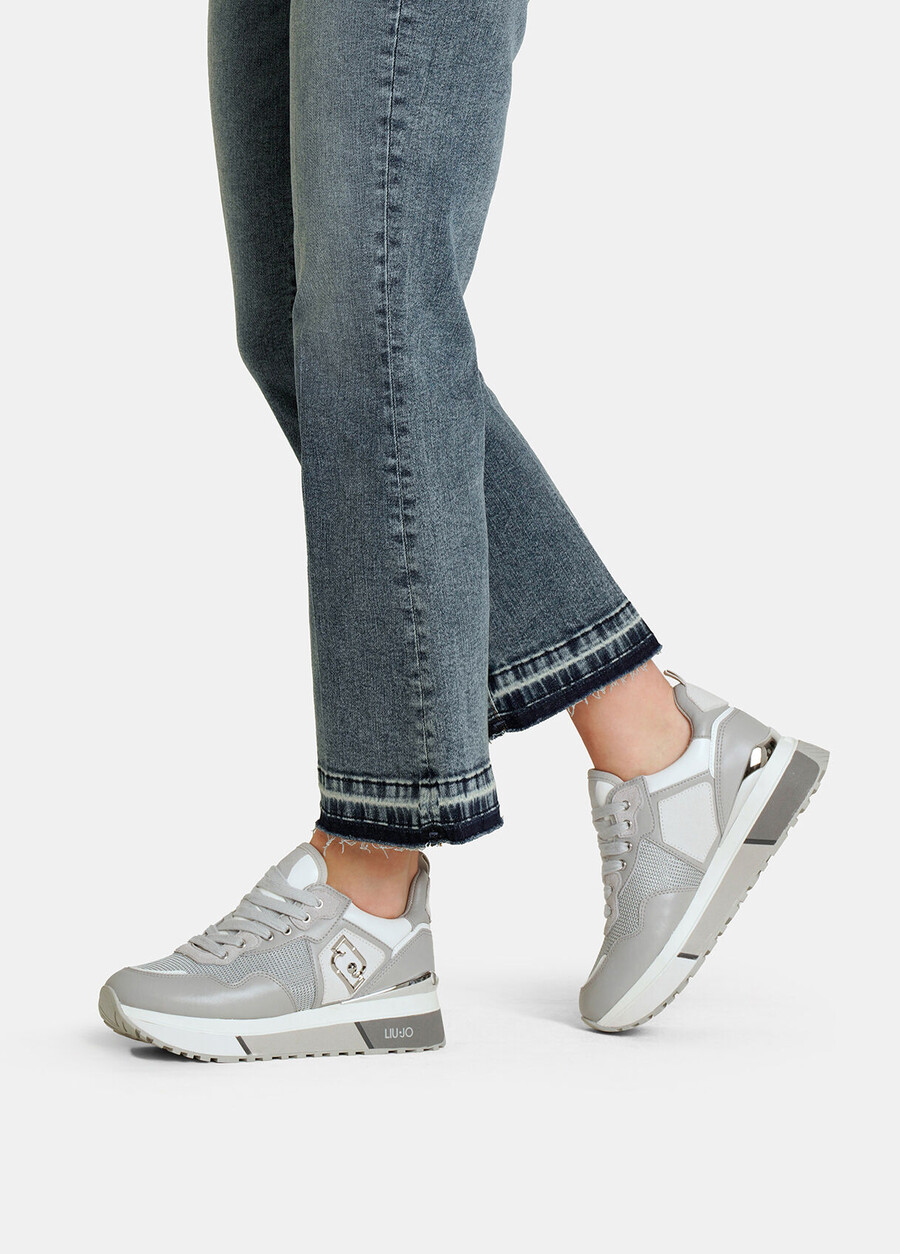 baskets en cuir et mesh