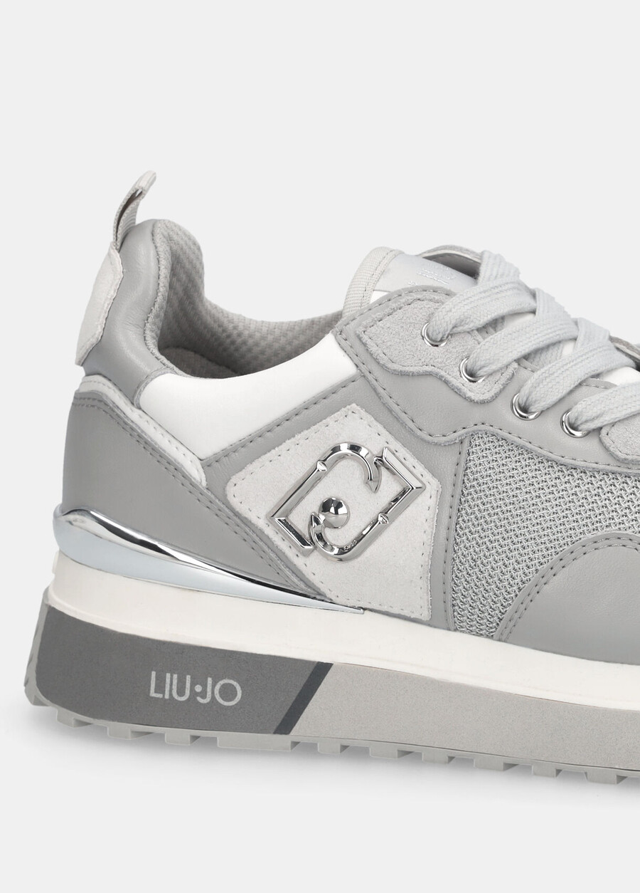 baskets en cuir et mesh
