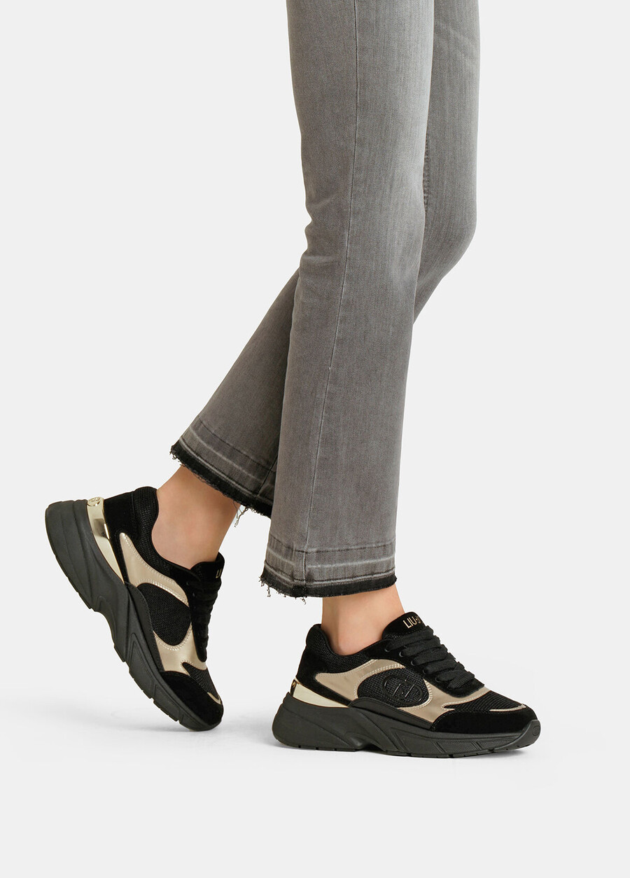 baskets en daim et mesh