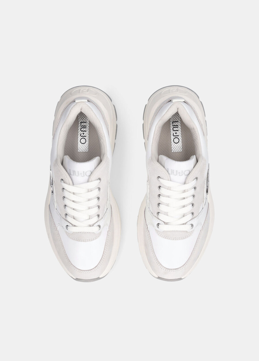 baskets en daim et cuir