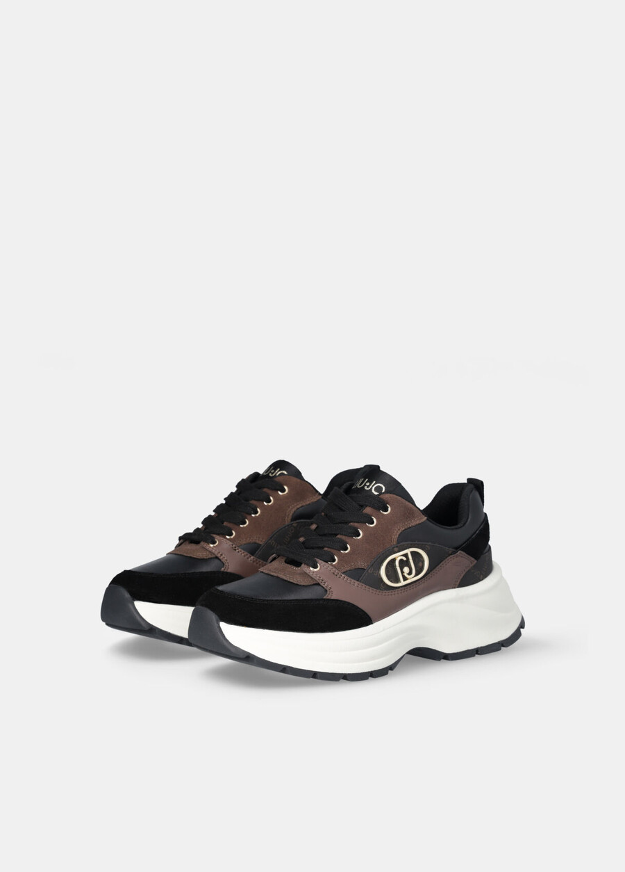 baskets en daim et cuir