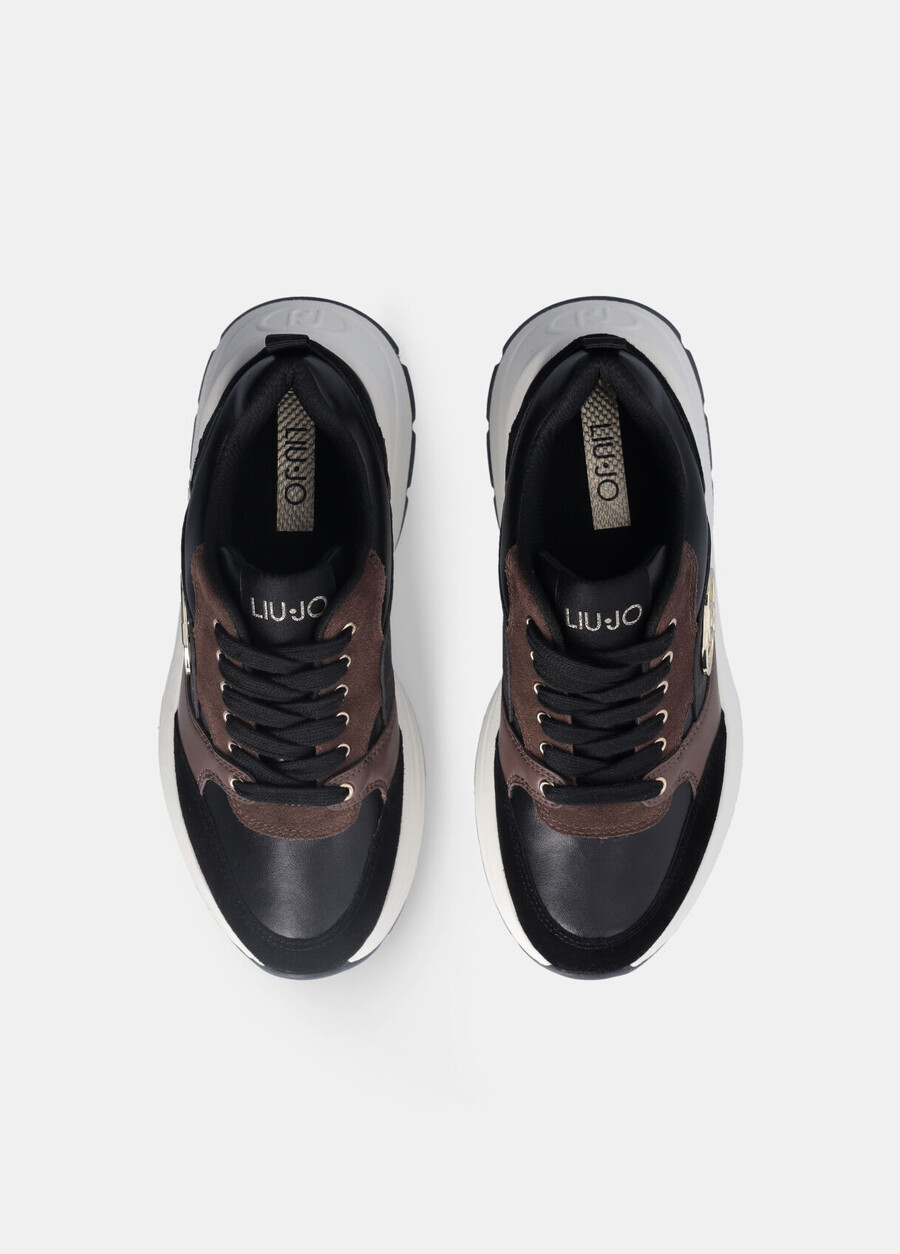 baskets en daim et cuir