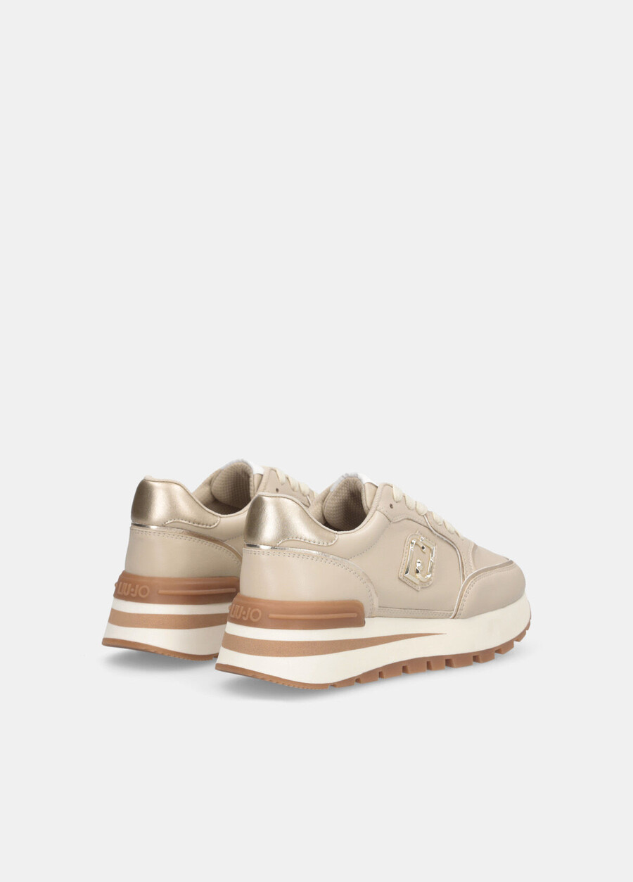 baskets à plateforme en cuir