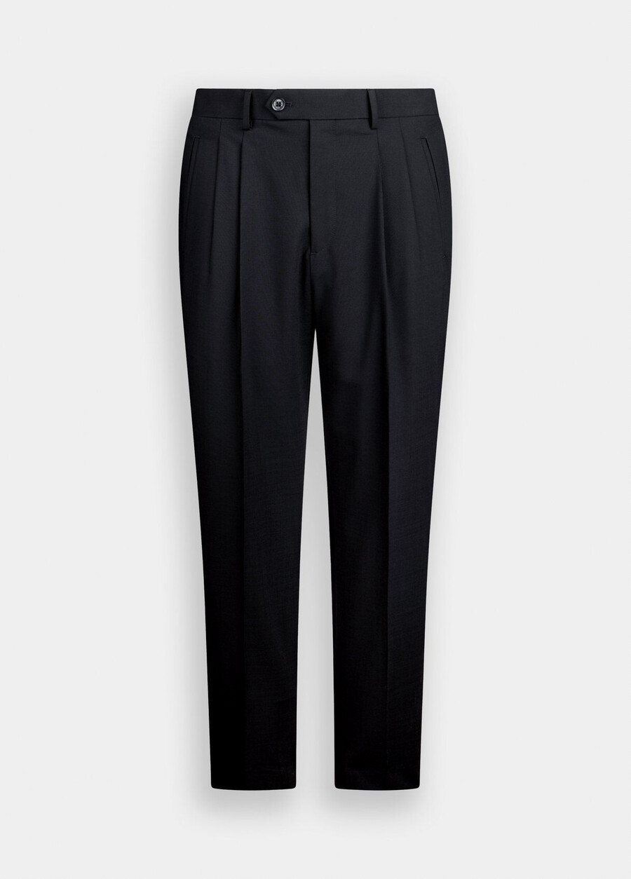 pantalon en laine à pinces