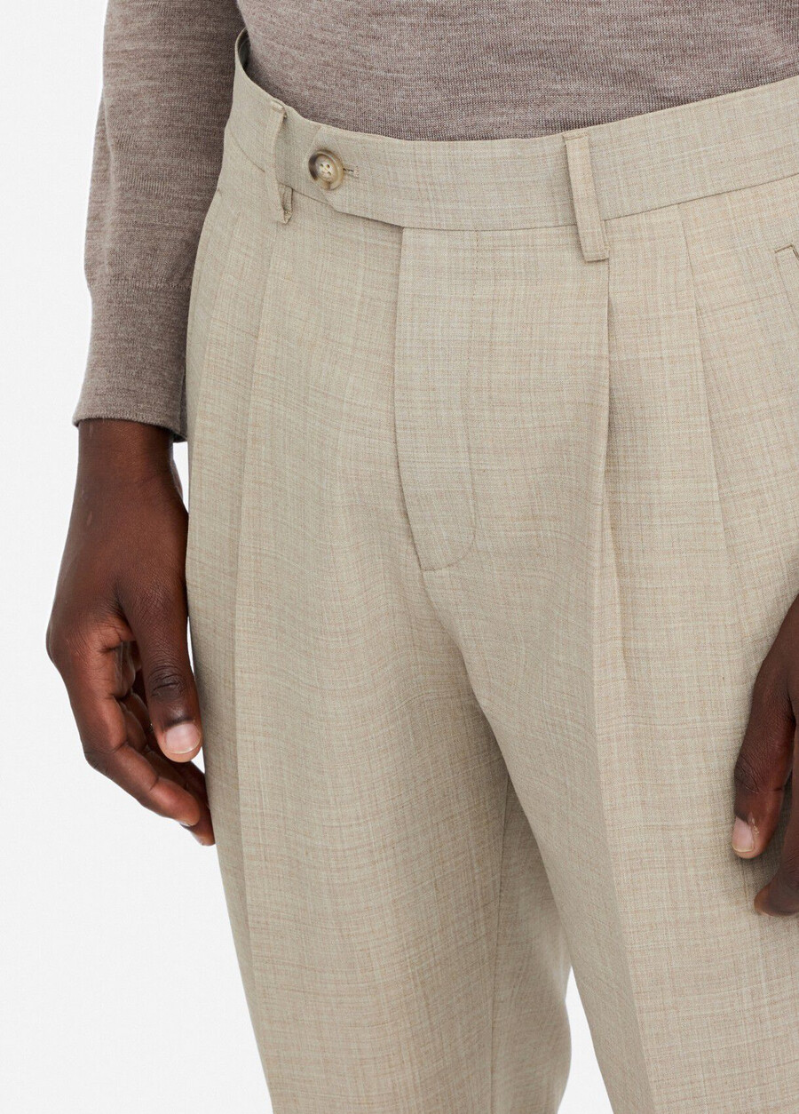 pantalon en laine à pinces