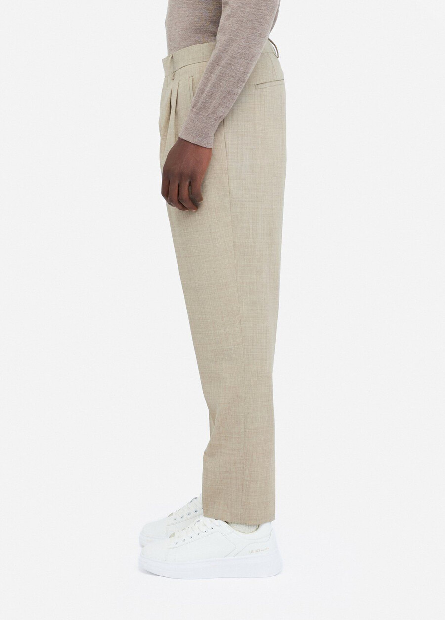 pantalon en laine à pinces