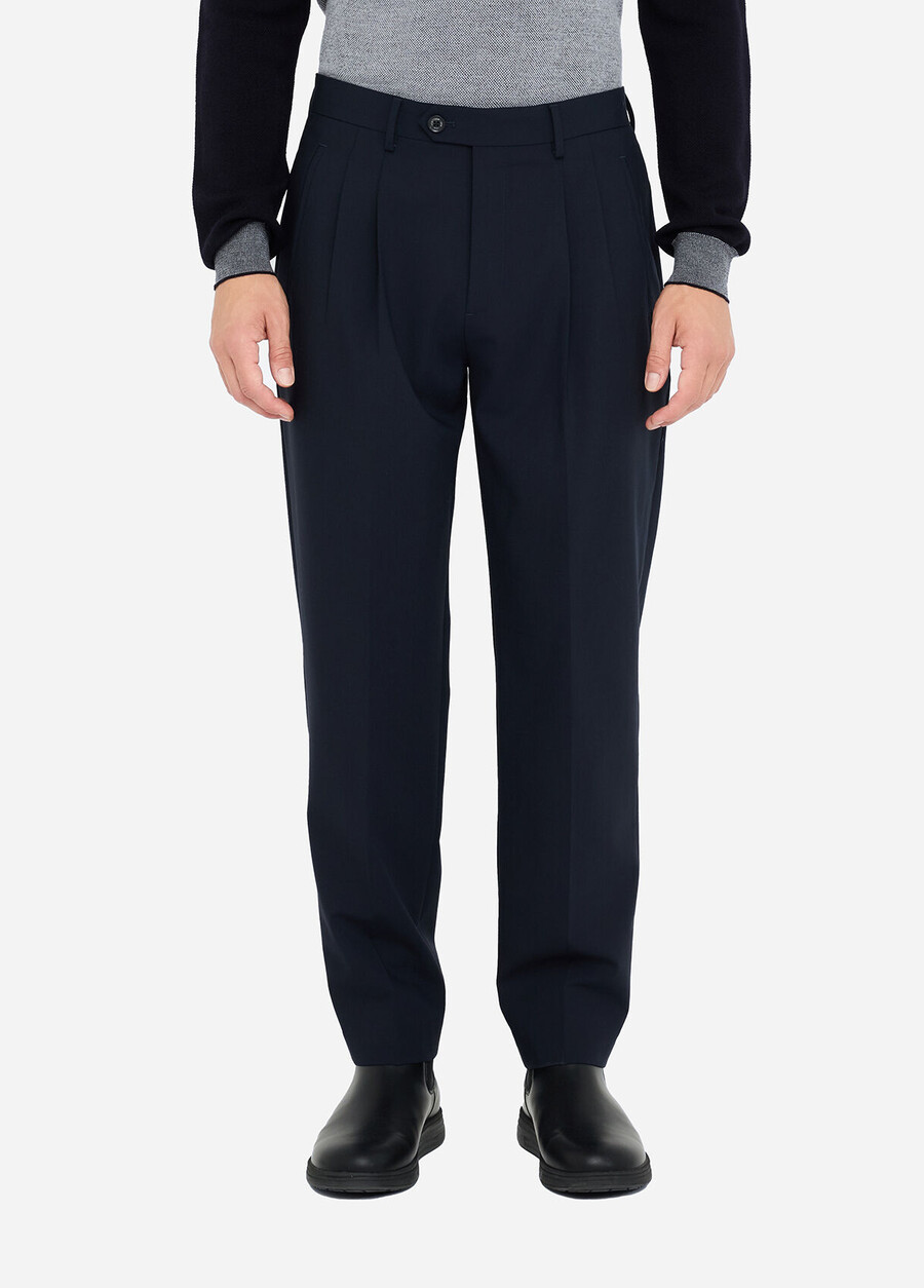 pantalon en laine à pinces