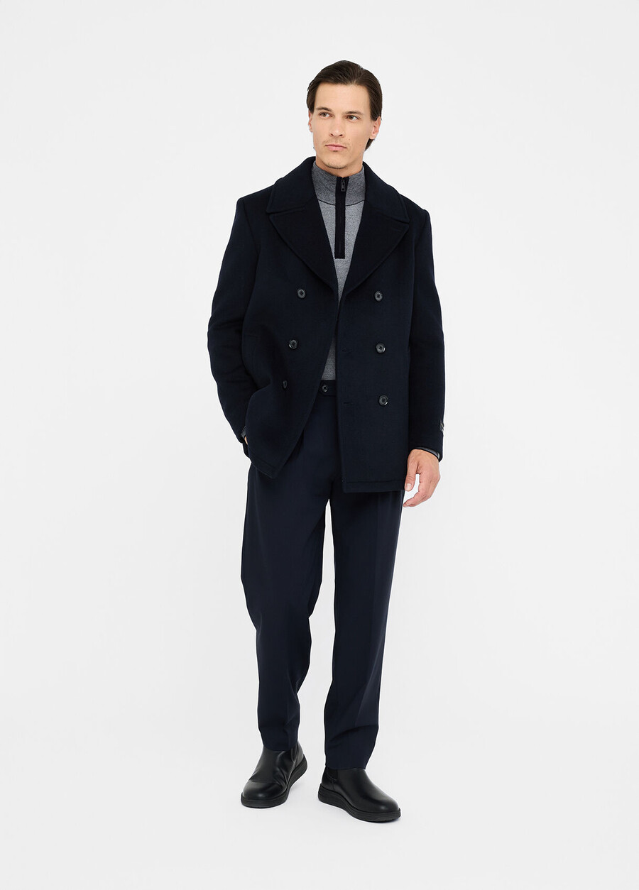 pantalon en laine à pinces