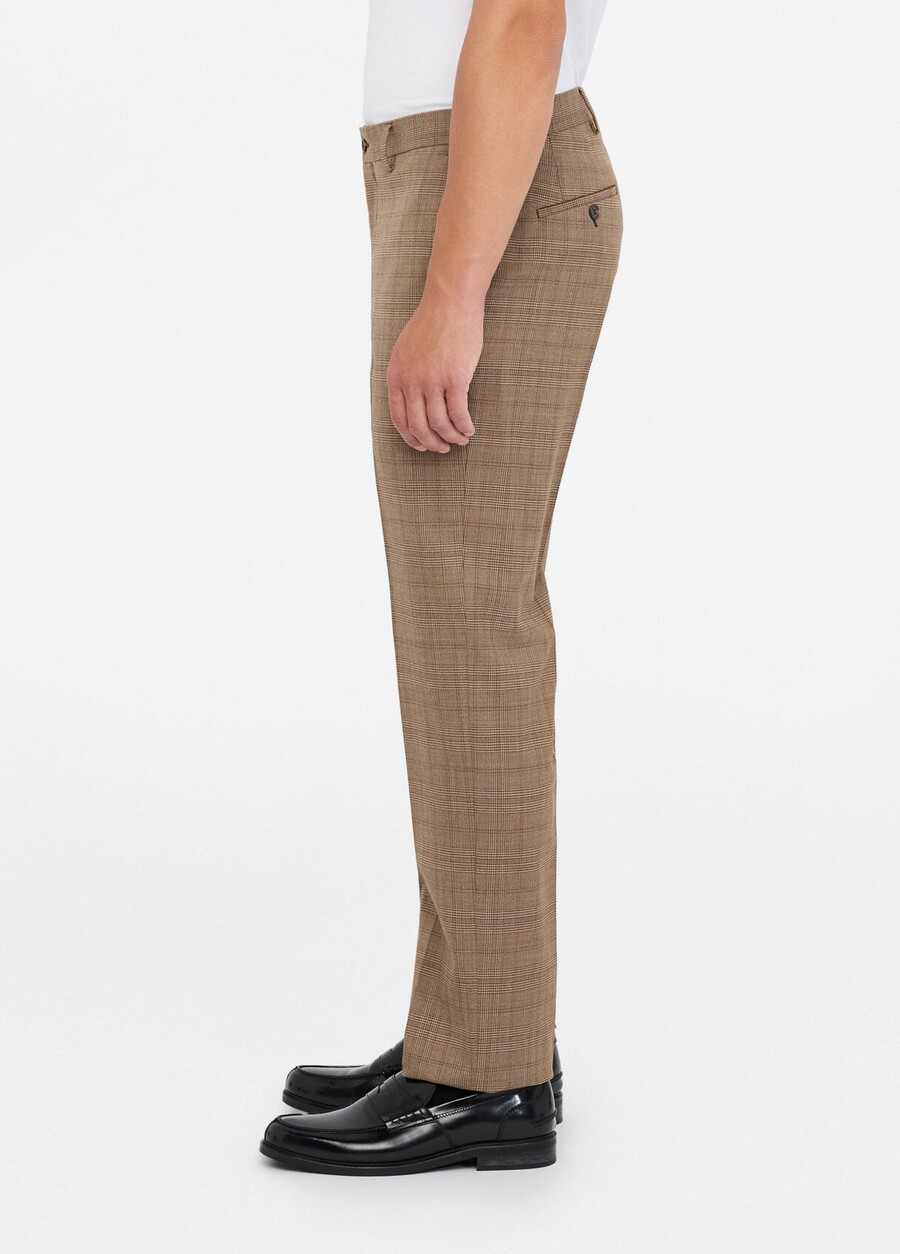 pantalon en laine à carreaux prince de galles