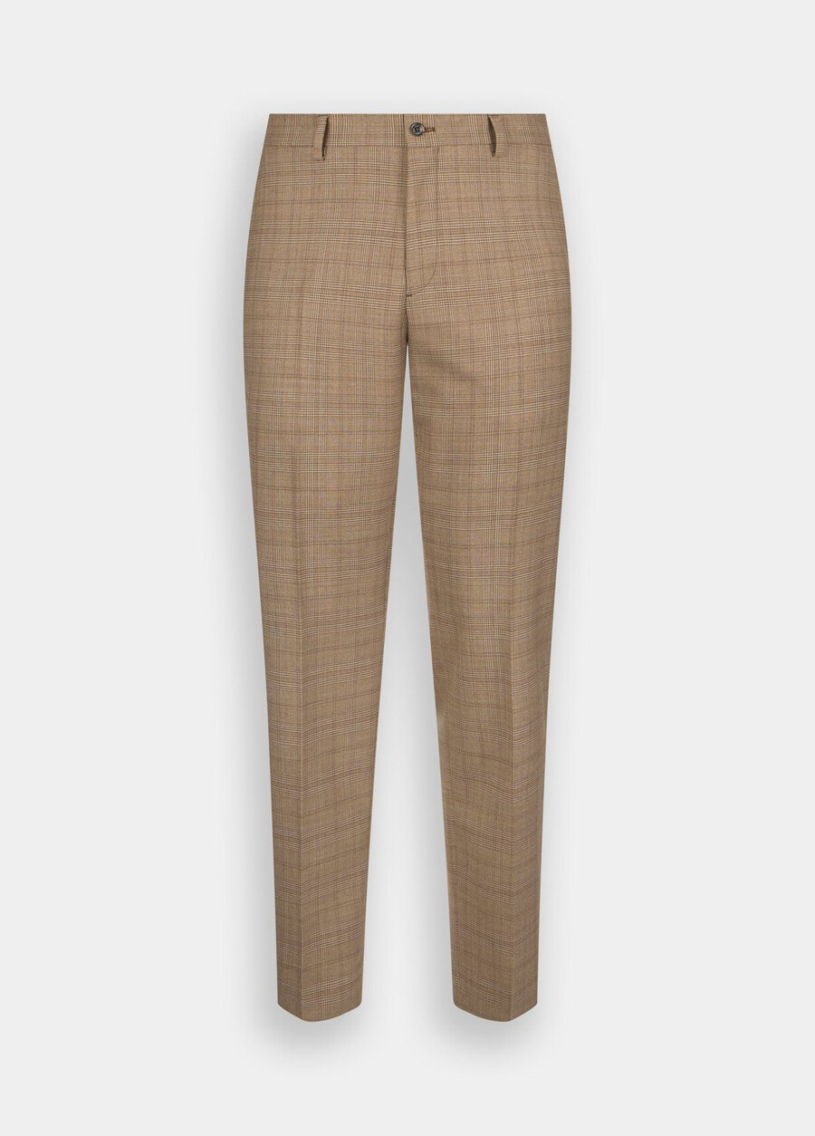 pantalon en laine à carreaux prince de galles