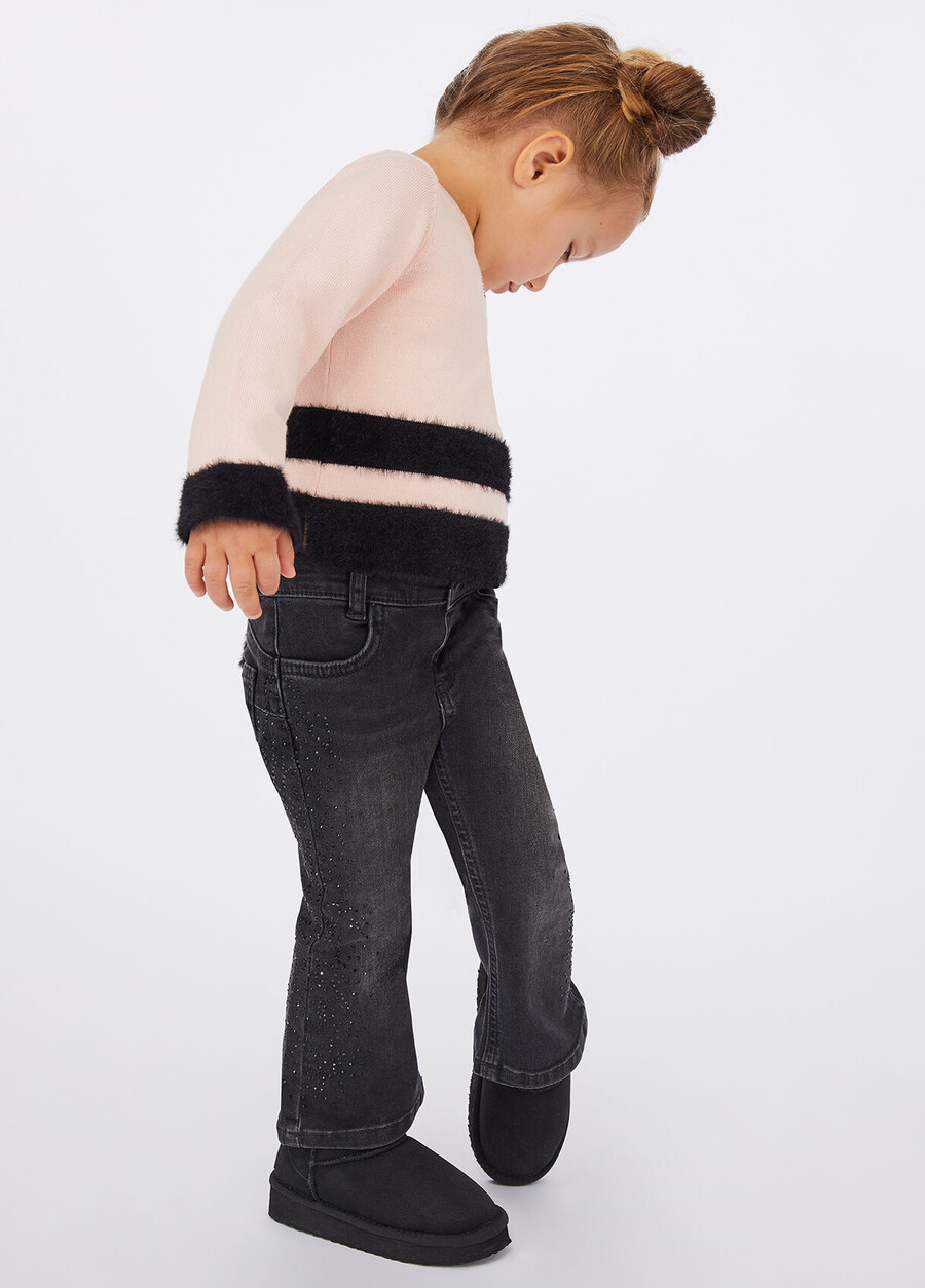 jeans en coton avec strass