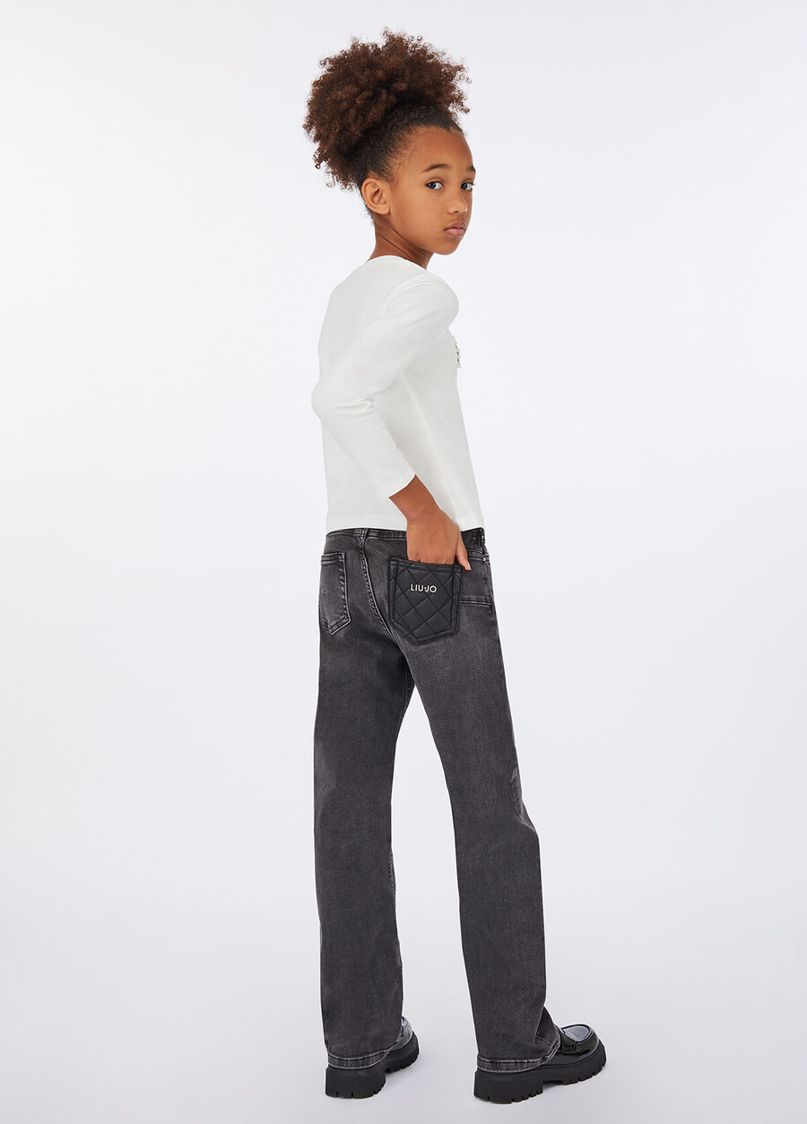 jean taille haute à jambes droites