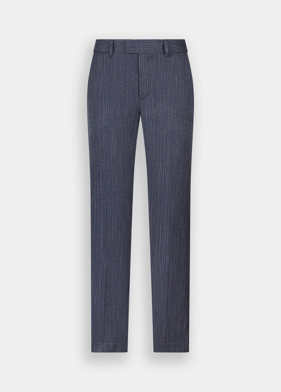 pantalon en flanelle à fines rayures