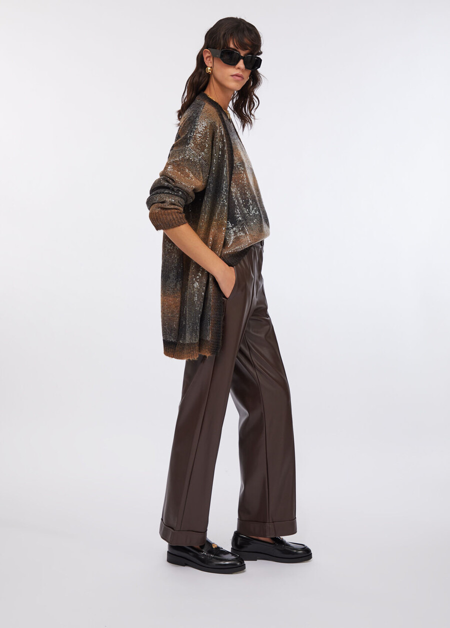 pantalon en tissu enduit