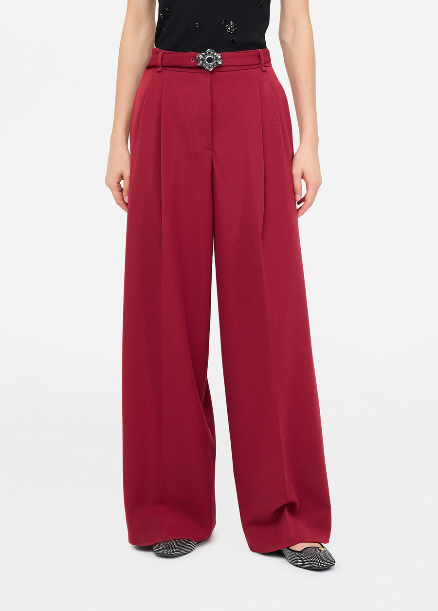 pantalon palazzo avec ceinture