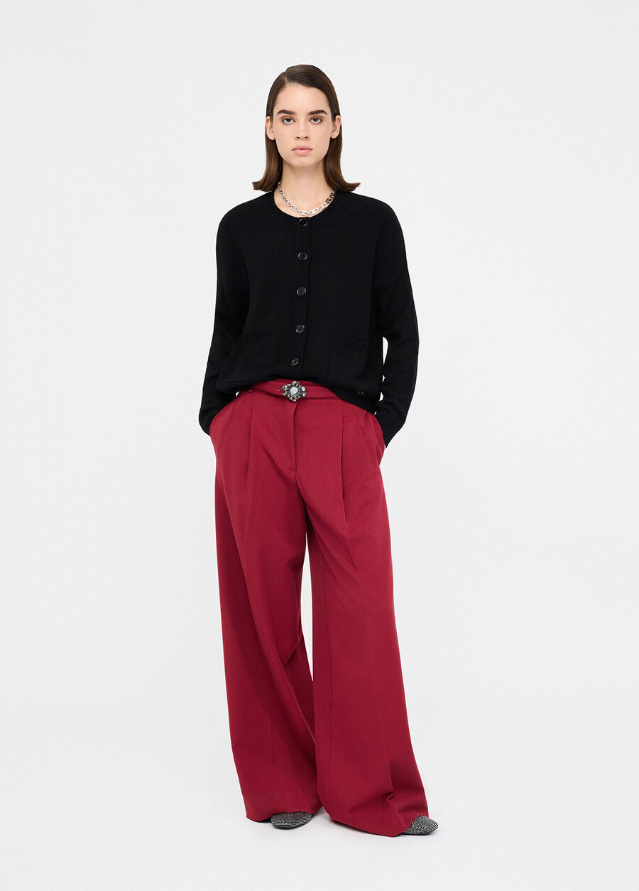 pantalon palazzo avec ceinture
