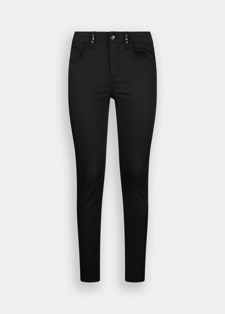 pantalon skinny orné de pierres précieuses