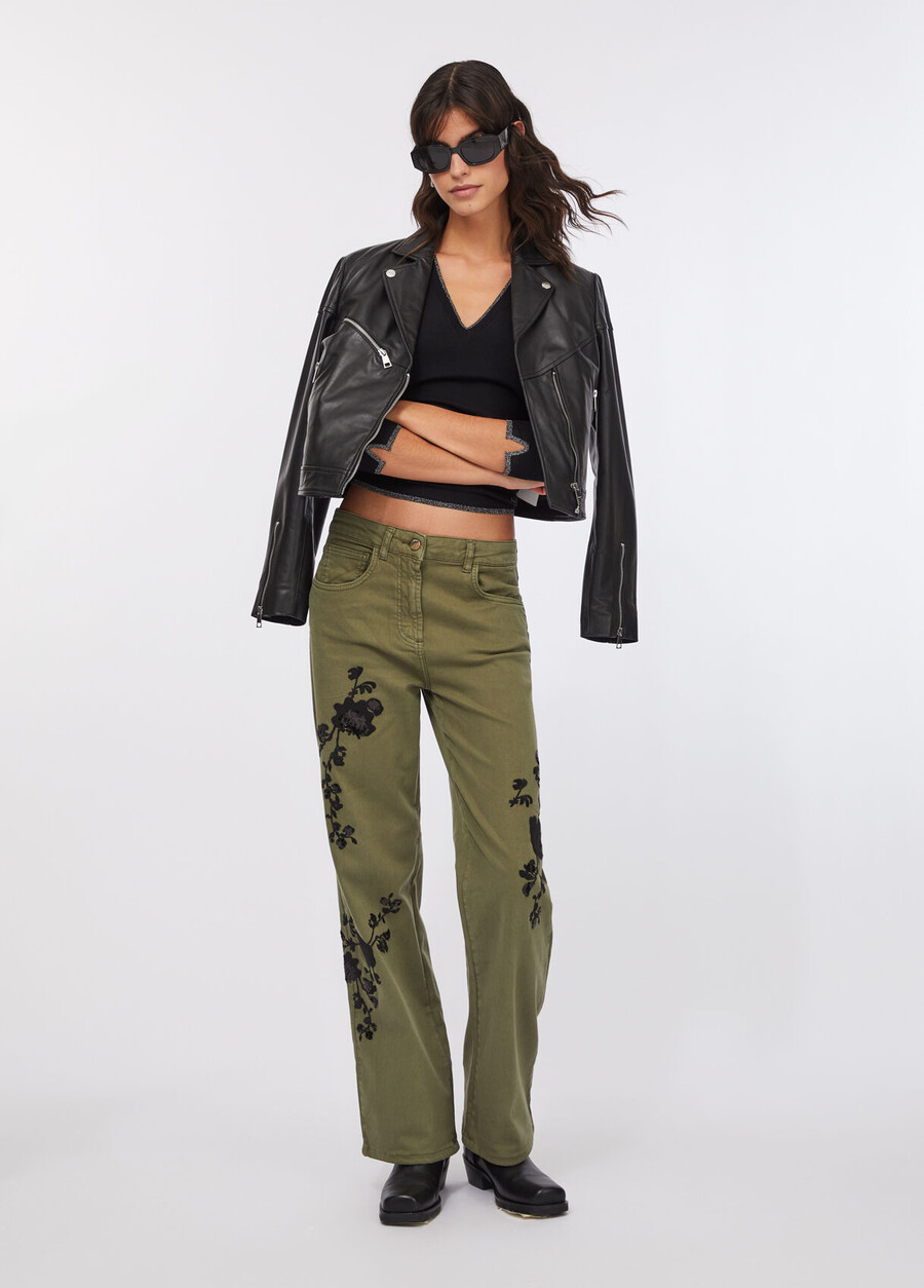 pantalon brodé