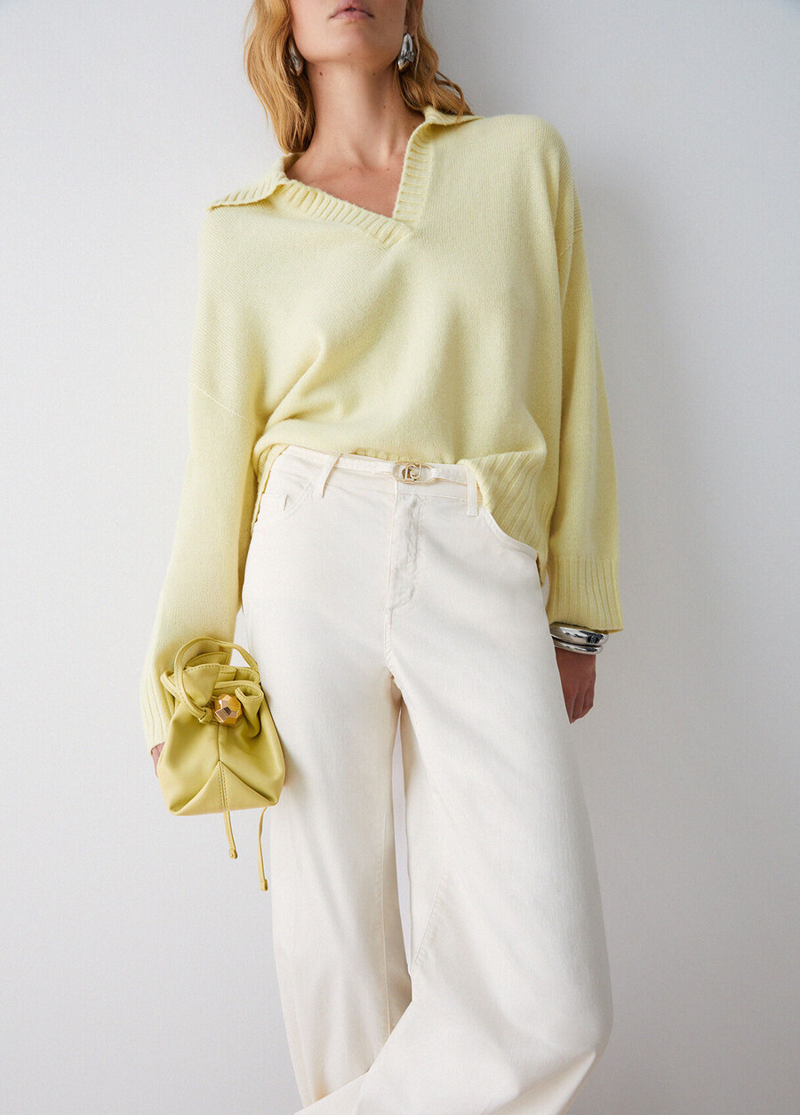 pantalon évasé avec ceinture