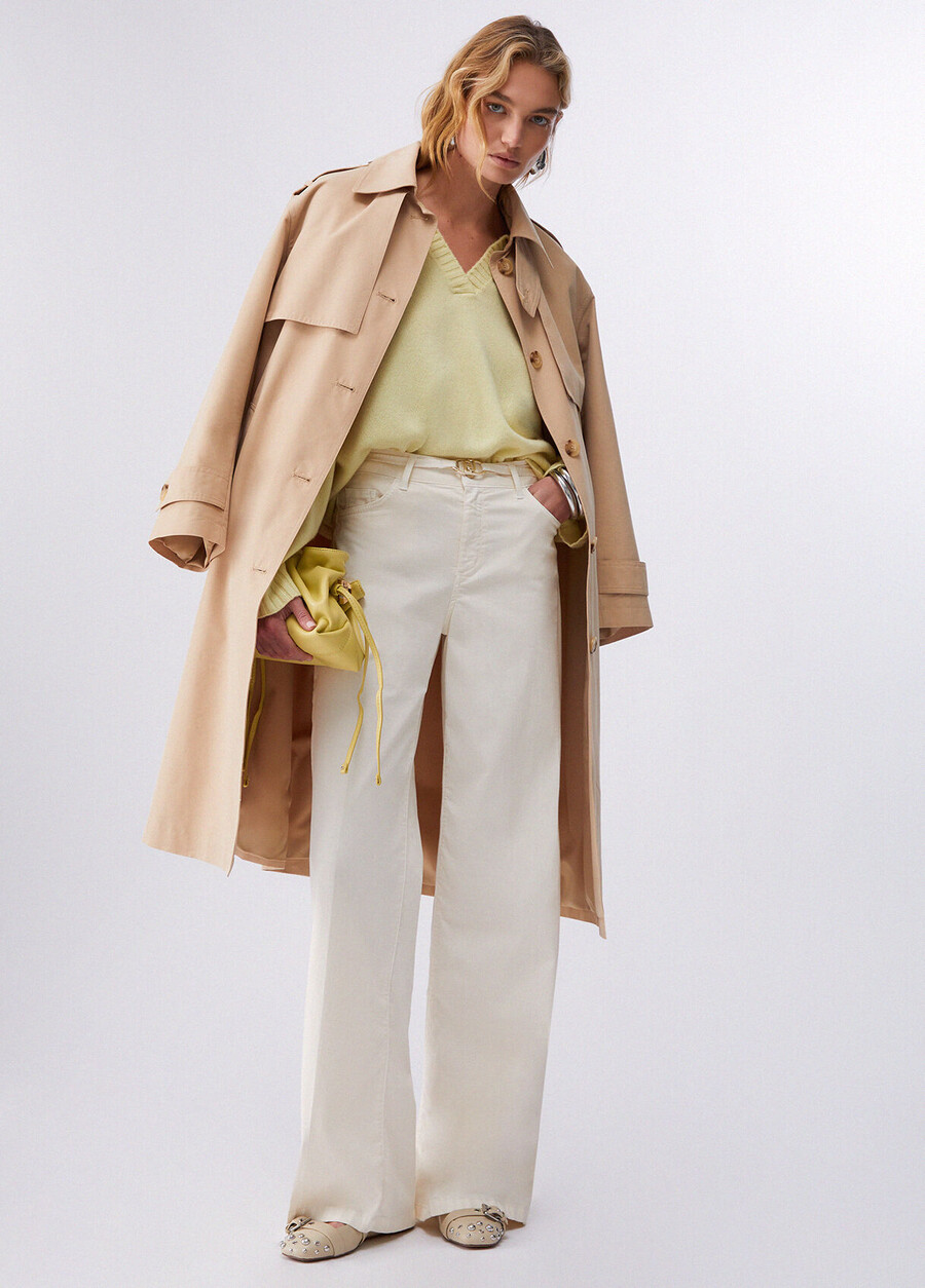 pantalon évasé avec ceinture