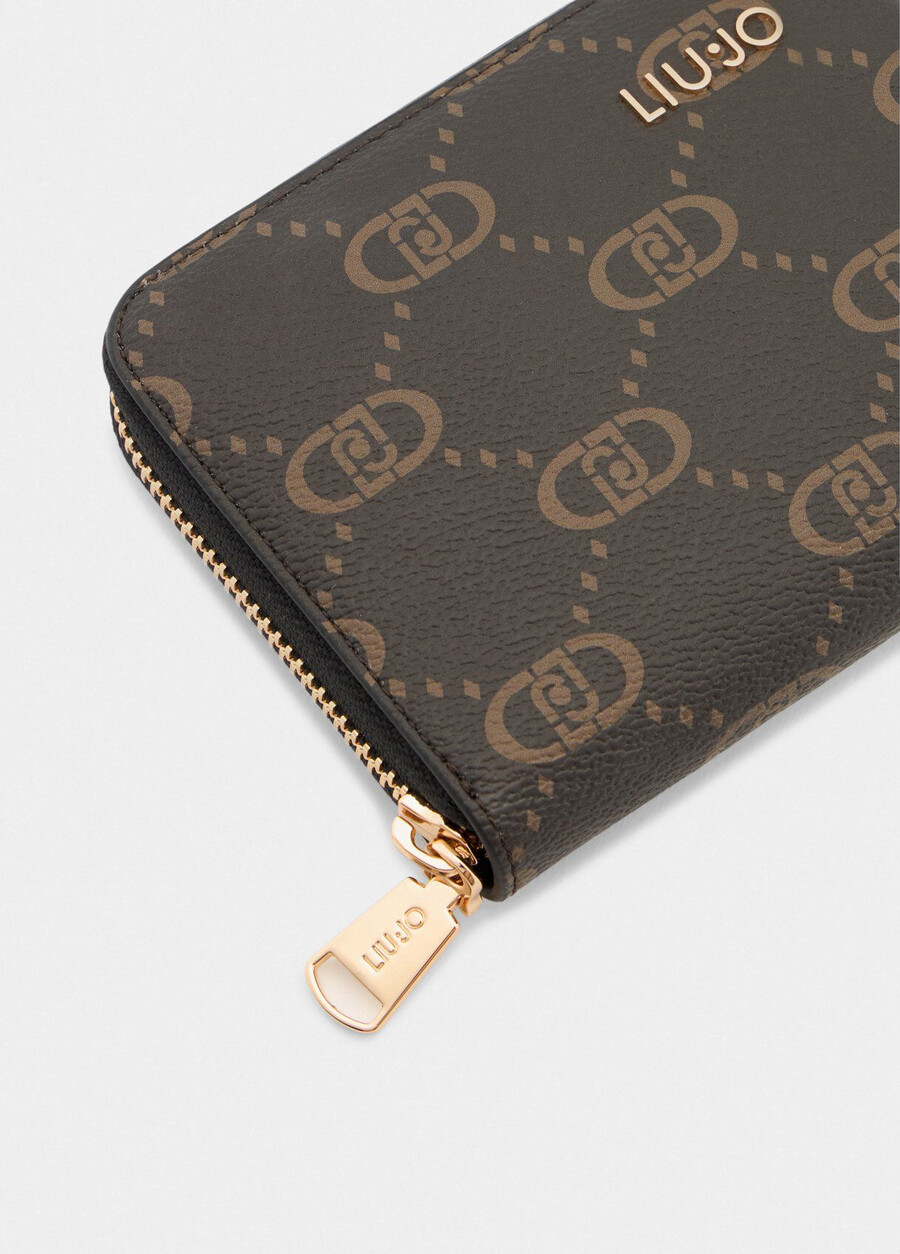 grand portefeuille zippé avec logo