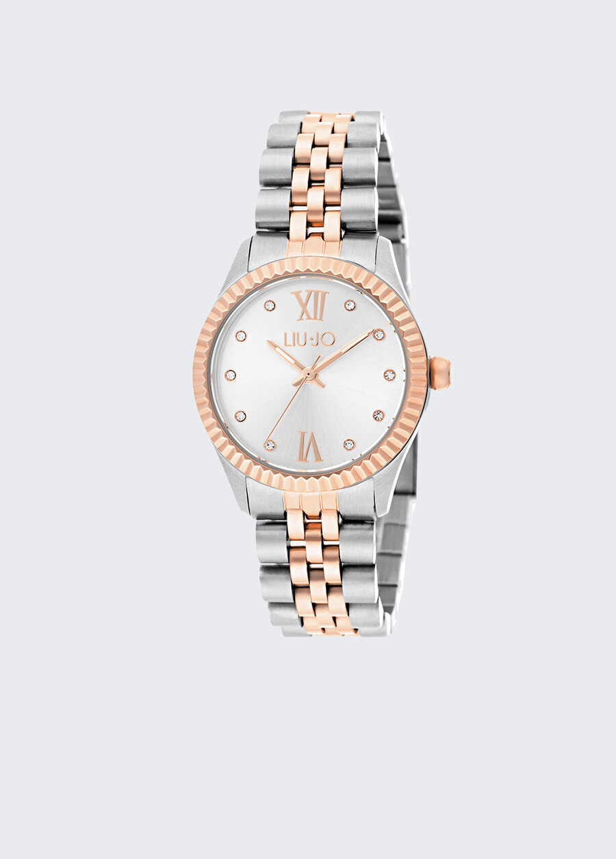 montre en acier bicolore
