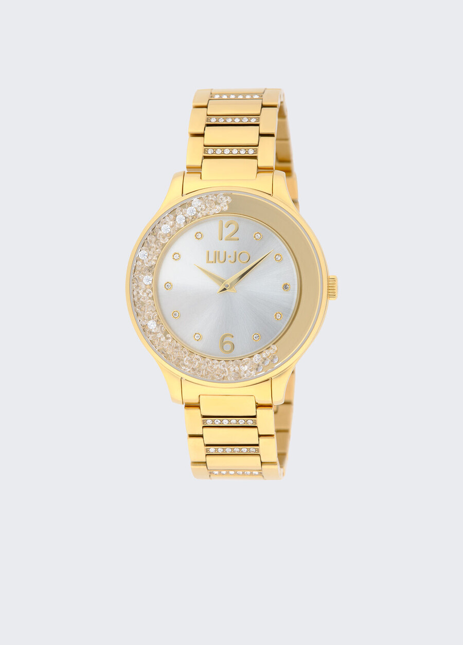 montre en acier avec diamants
